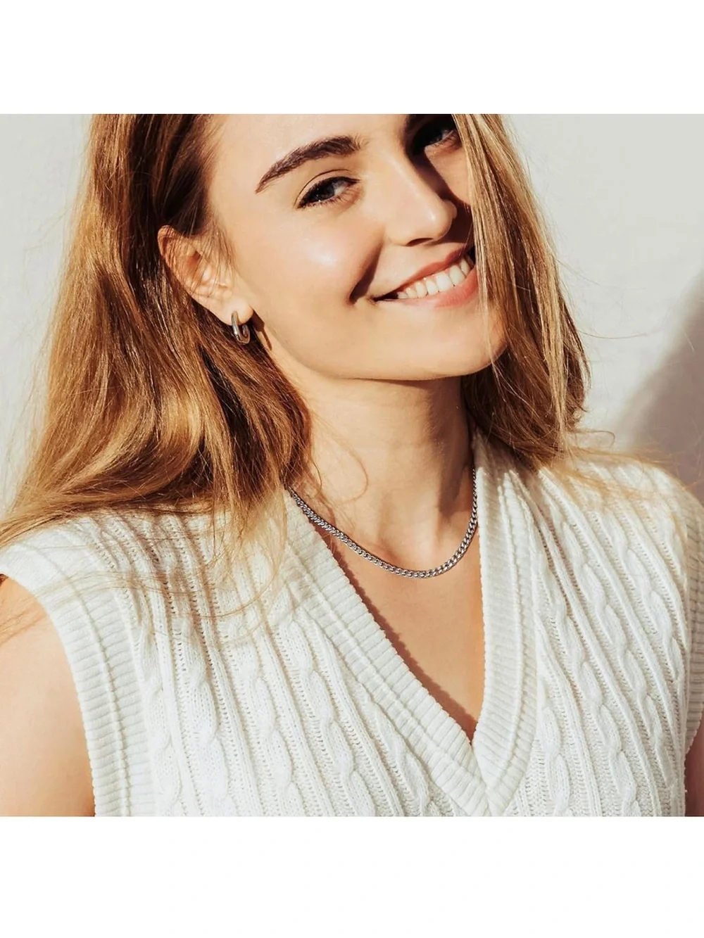Sterling Silver Curb Chain Necklace C48